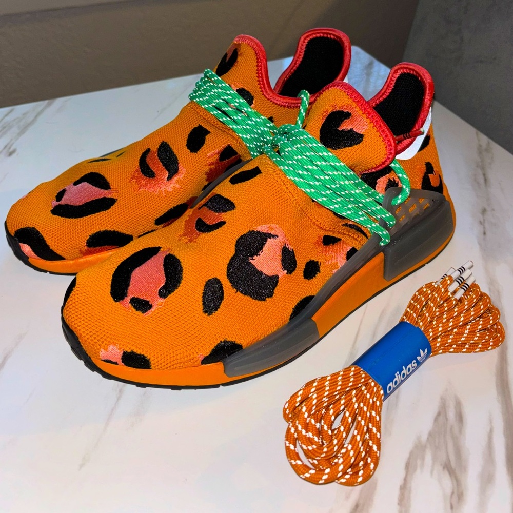 SOLD Adidas NMD HU Human Race Animal Fred Flintstone x Pharrell NEW 9 Orange